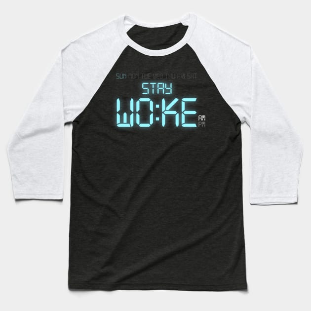 Stay Woke Against Inequality Baseball T-Shirt by Jamrock Designs